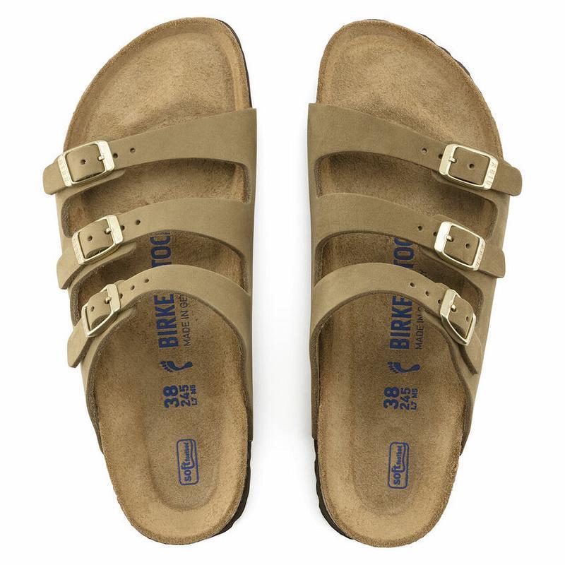 Florida Birkenstock Fresh Soft Footbed Nubuck Kozene Damske Hnedožltý | SK 82OKI